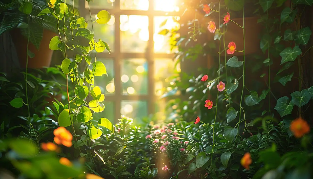 Installing a trellis on the water collector and choosing suitable climbing plants.